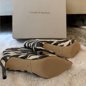 Marc Fisher Black and White Zebra Print Heels